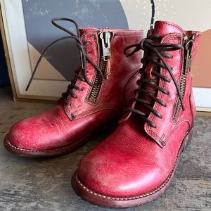 BED STU Handmade Red Leather 6 1/2